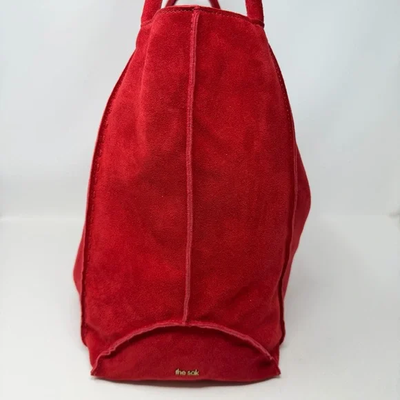 The Sak Los Feliz Large Tote Suede Leather Scarlet Red - Picture 4 of 12